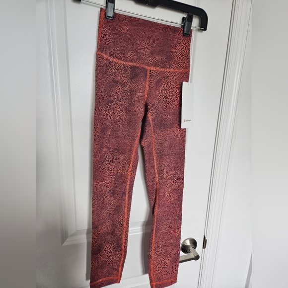 NWT Lululemon Wunder Train HR Tight 25" Size 2 Crackle Glaze Vintage Orange - Picture 7 of 15